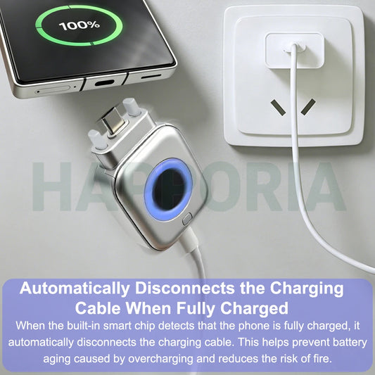 Smart Auto Stop Charging Adapter Type C Full Charge Disconnect Protector Overcharge Protection for Phone Laptop