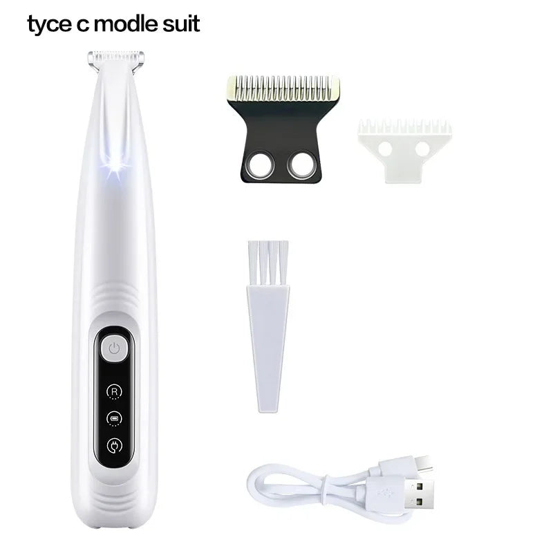 🐾 New Dog Paw Trimmer with LED Light ✨ Fully Waterproof Pet Hair Trimmer 🐶 With LED Display & 18mm Wide Blade for easy grooming!