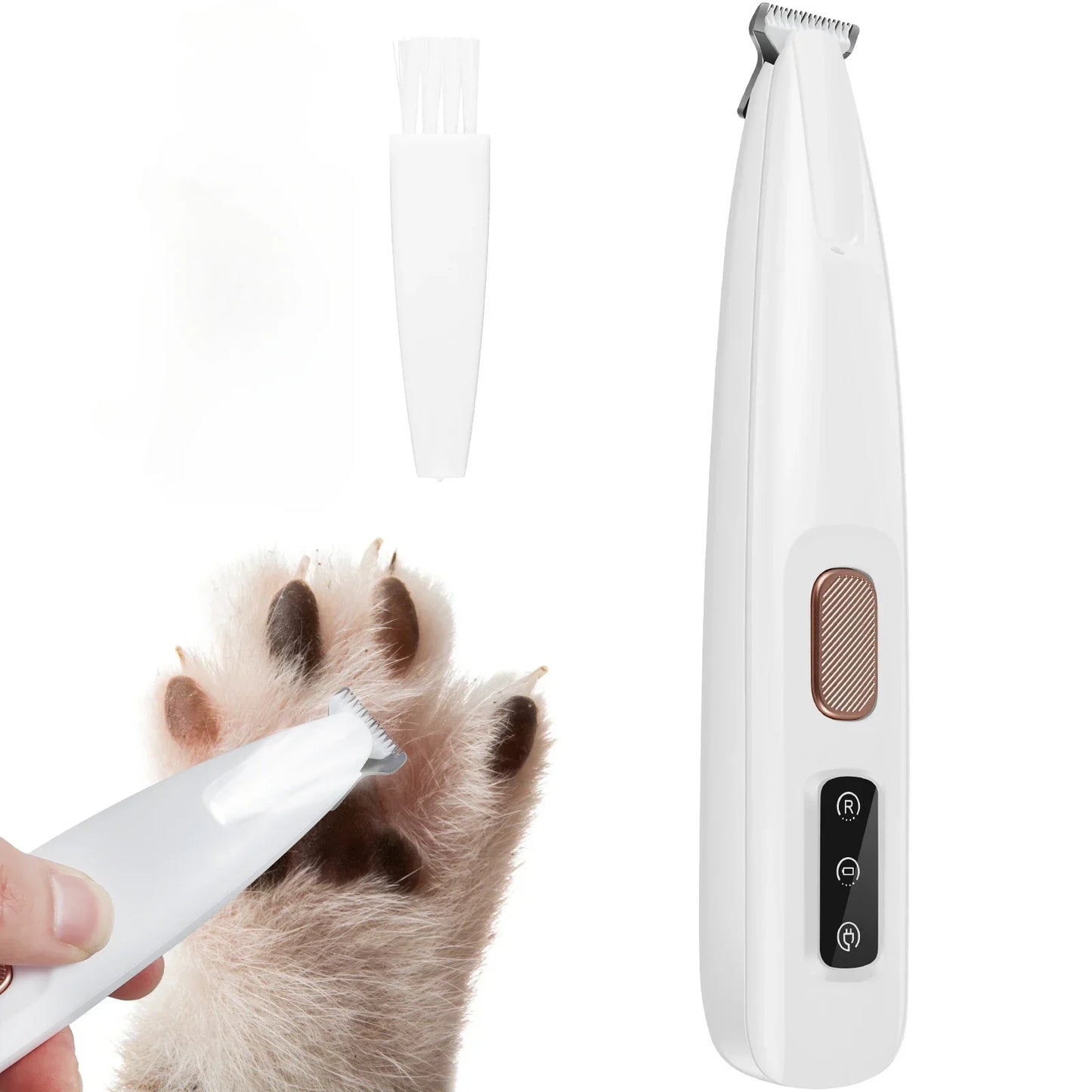 🐾 New Dog Paw Trimmer with LED Light ✨ Fully Waterproof Pet Hair Trimmer 🐶 With LED Display & 18mm Wide Blade for easy grooming!