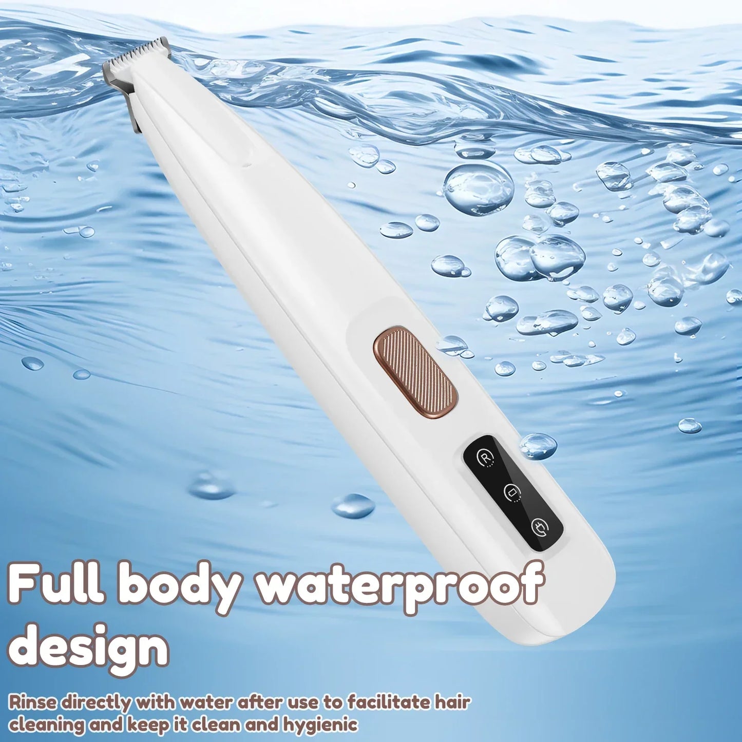 🐾 New Dog Paw Trimmer with LED Light ✨ Fully Waterproof Pet Hair Trimmer 🐶 With LED Display & 18mm Wide Blade for easy grooming!