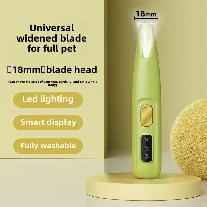 🐾 New Dog Paw Trimmer with LED Light ✨ Fully Waterproof Pet Hair Trimmer 🐶 With LED Display & 18mm Wide Blade for easy grooming!